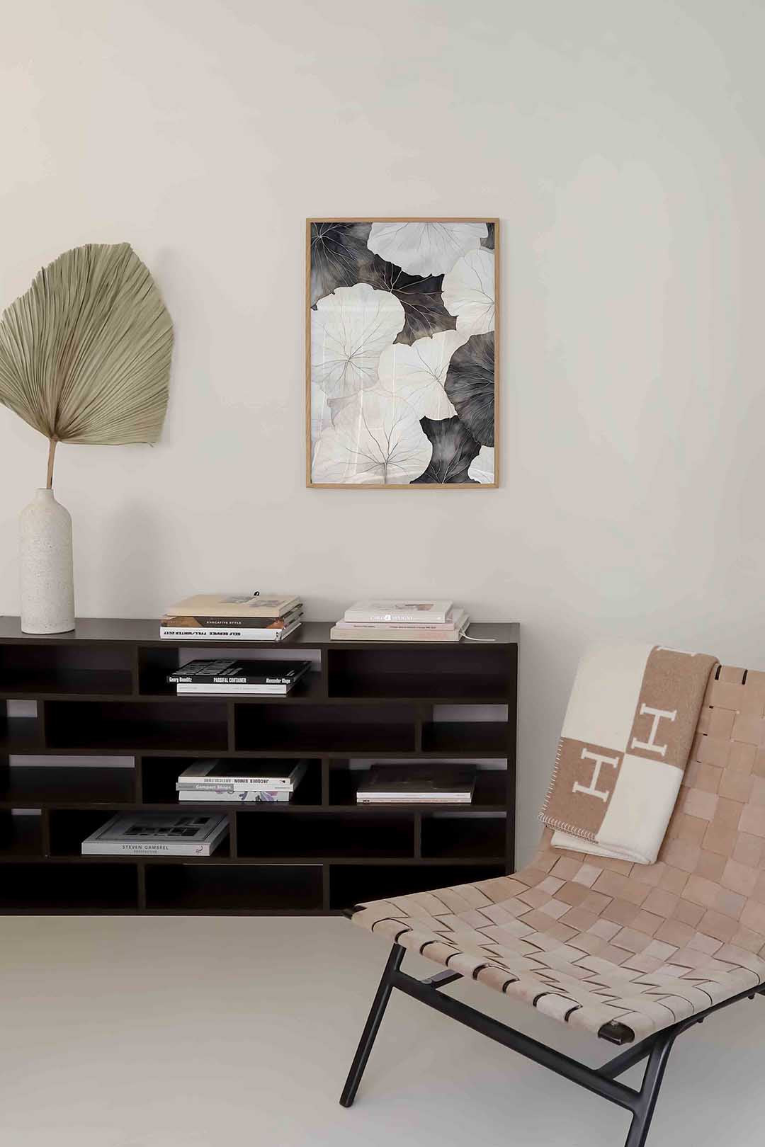 Bladeren patroon – zachte abstracte poster in staand formaat