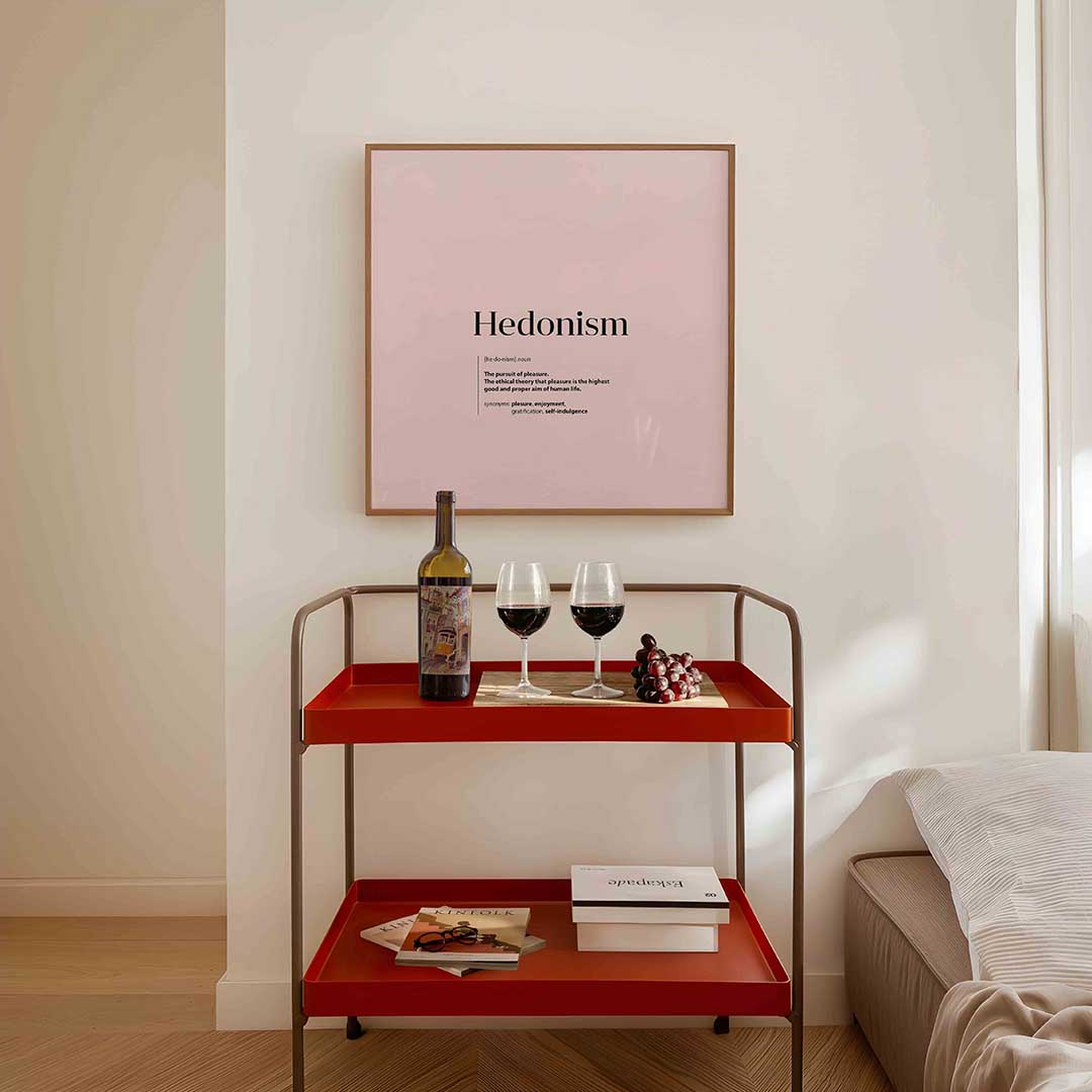 Hedonism definitie – vierkante keuken wanddecoratie van WallArtistic