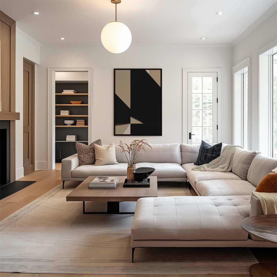 Abstracte Vormenspelen – staand kunstwerk voor modern interieur