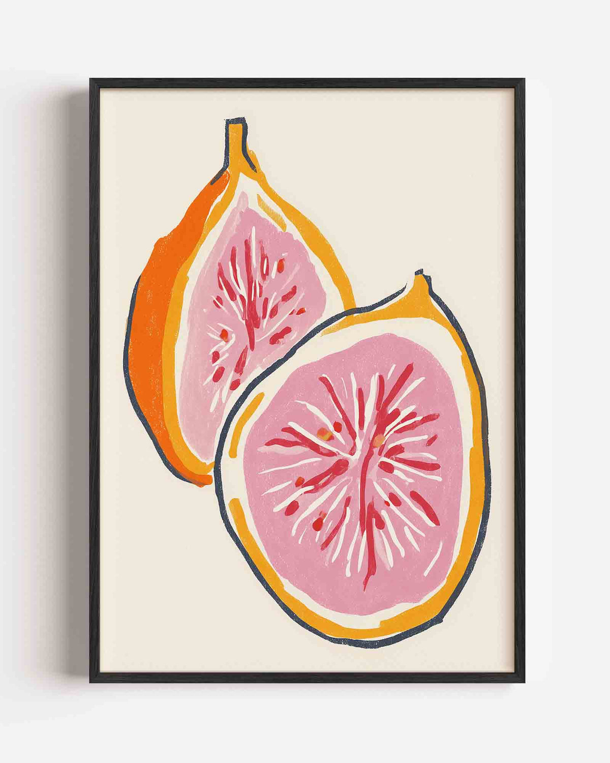 Vijgen in oranje en roze – keuken portret poster als wanddecoratie