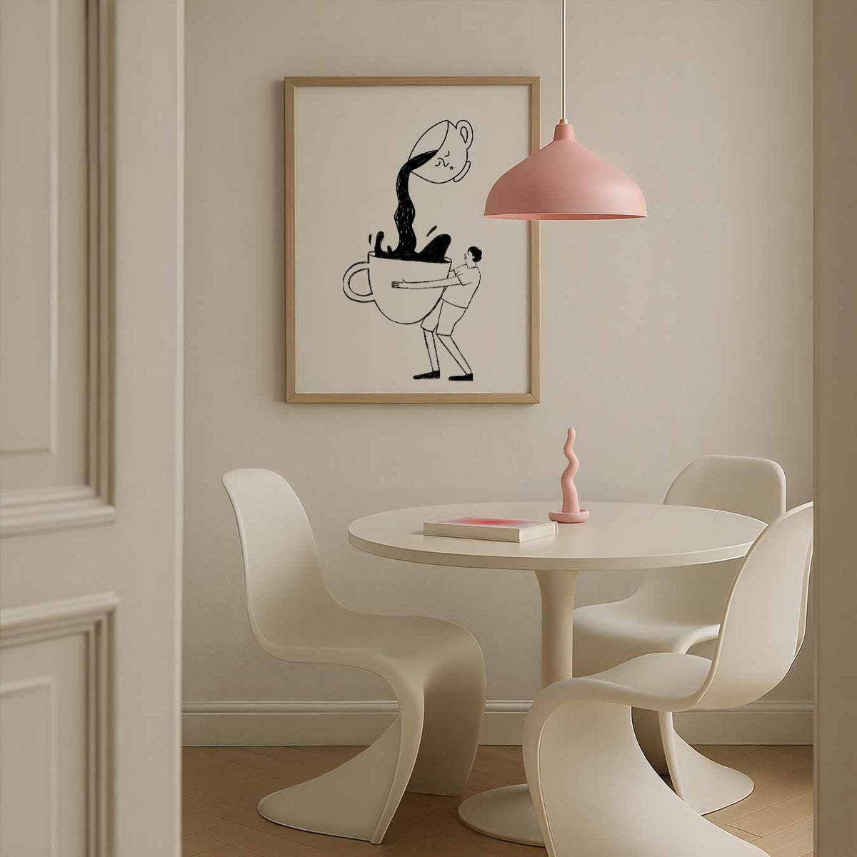 Koffieliefde Illustratie – zomerse poster in staand formaat