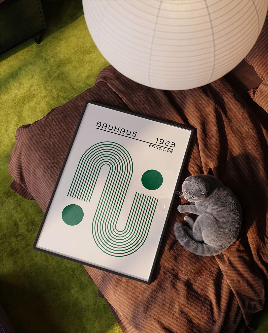 Lijnen en cirkel – moderne Bauhaus wandkunst als poster