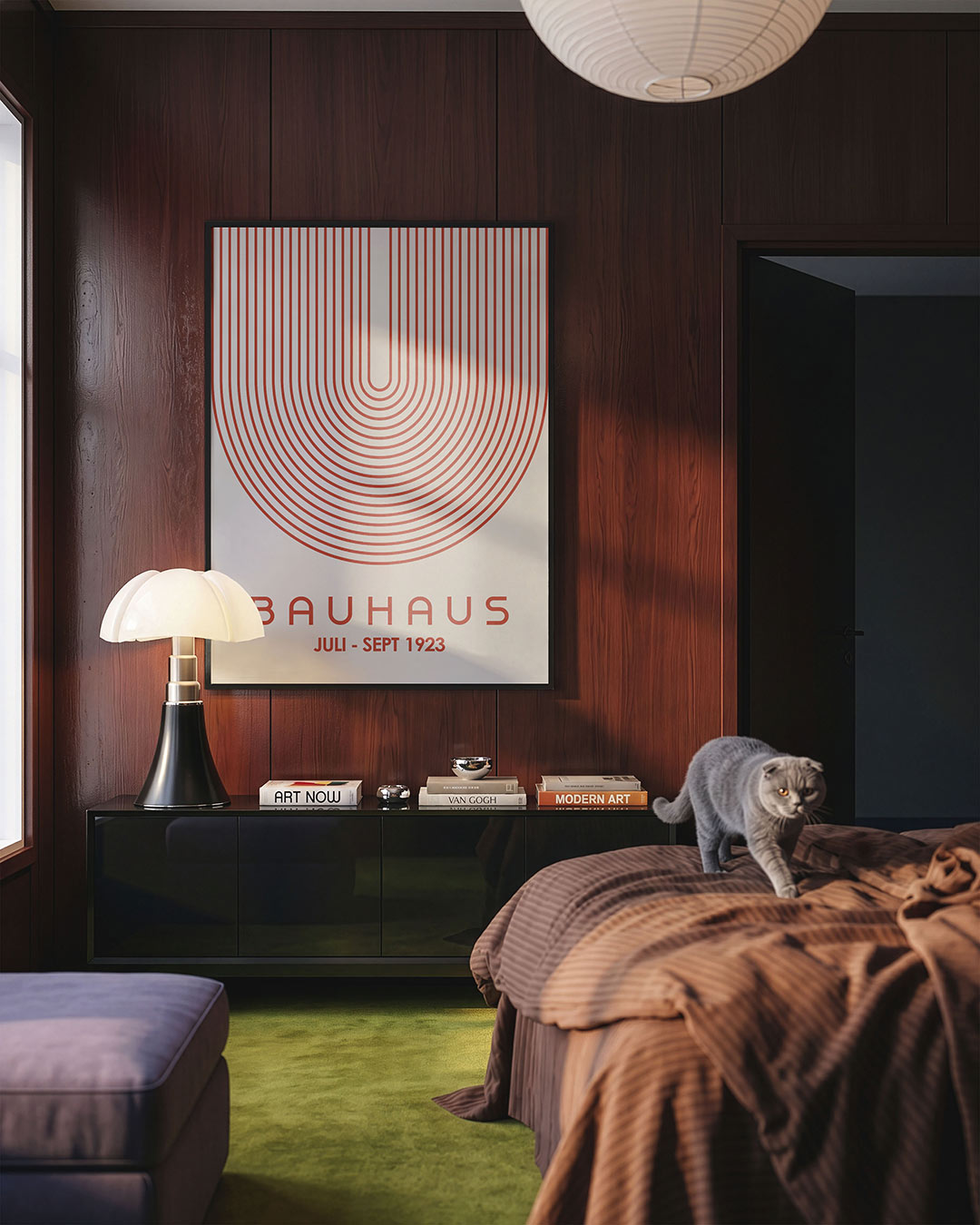 Lijnen en vormen – geometrische Bauhaus poster in staand formaat