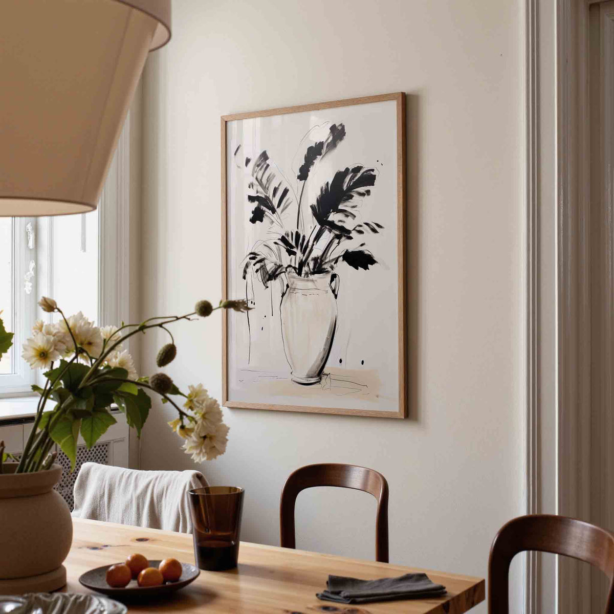 Plant in vaas – kunst en design poster in portret formaat
