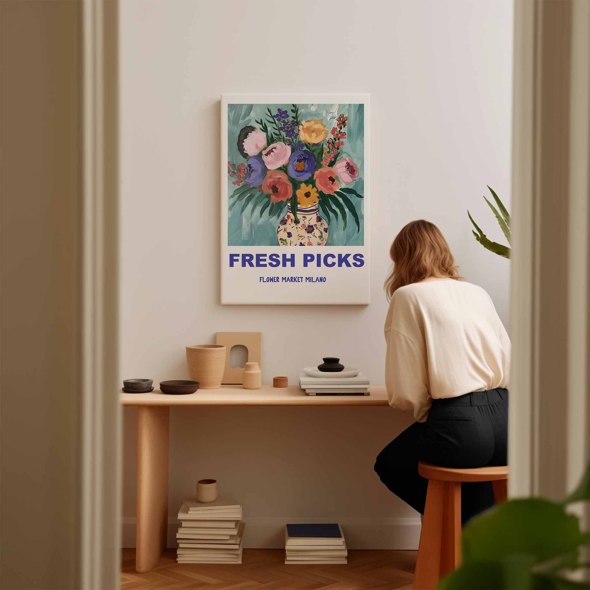 Bloemenpracht in Milaan – plexiglas wanddecoratie in portret formaat