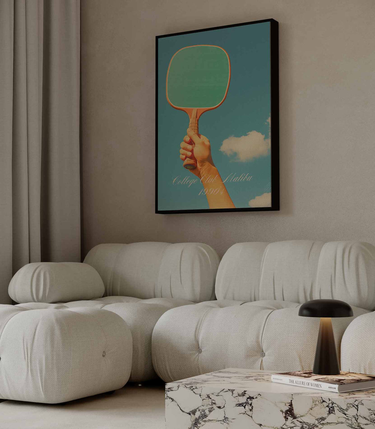 Vintage Tennis Racket – canvas kunstwerk als wanddecoratie
