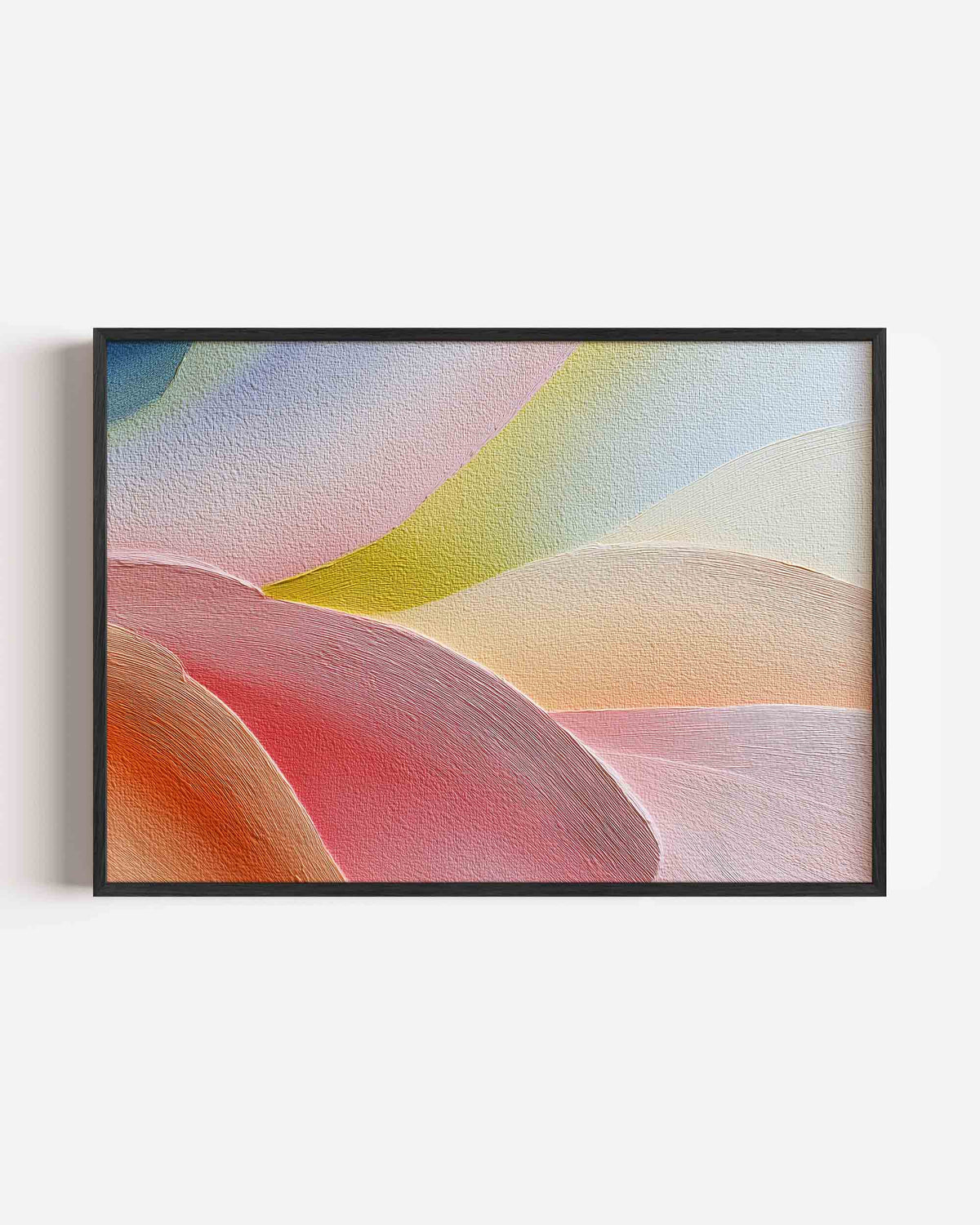 Golvende kleuren – abstracte landscape poster als wanddecoratie