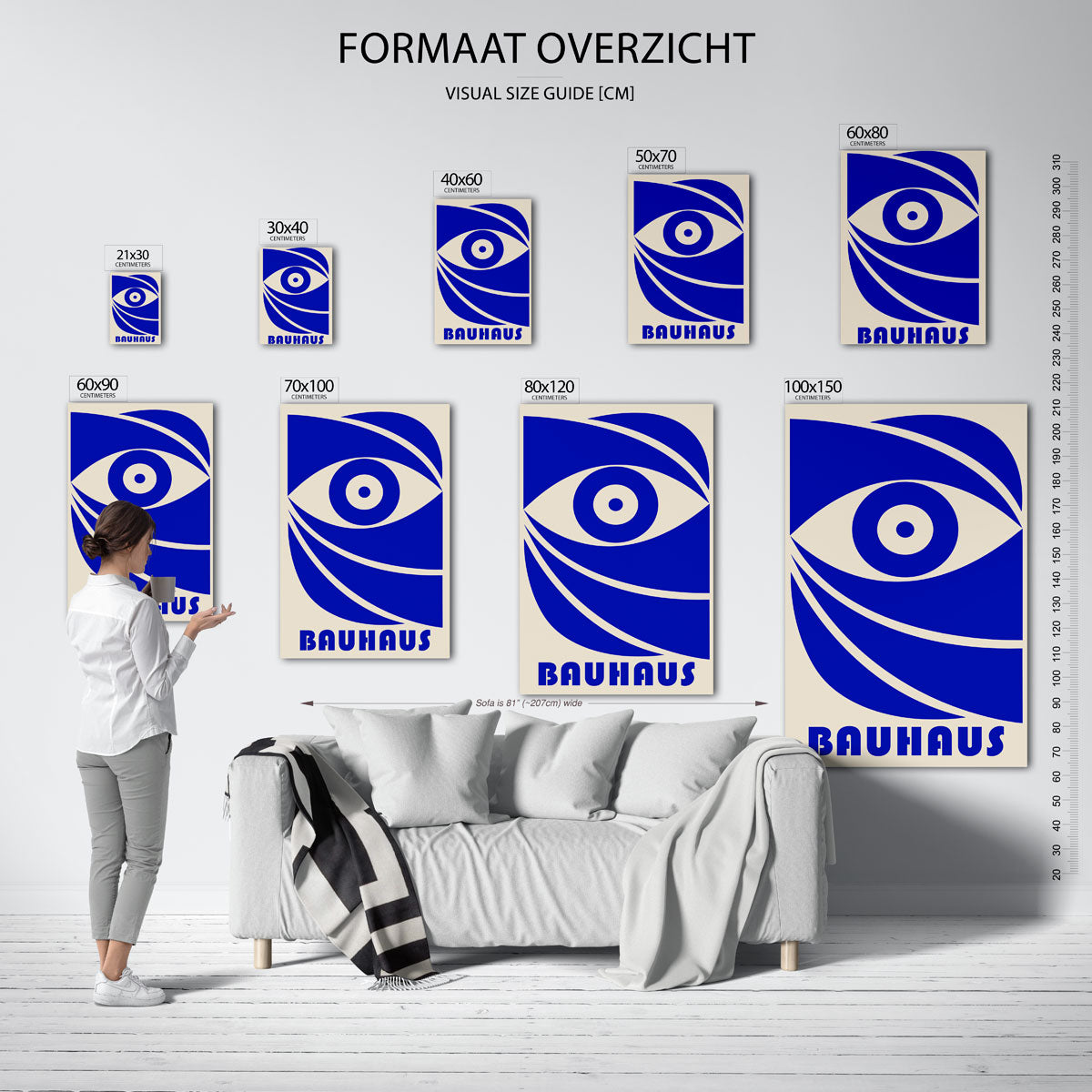 Vorm en kleur – geometrische poster in Bauhaus-stijl van WallArtistic
