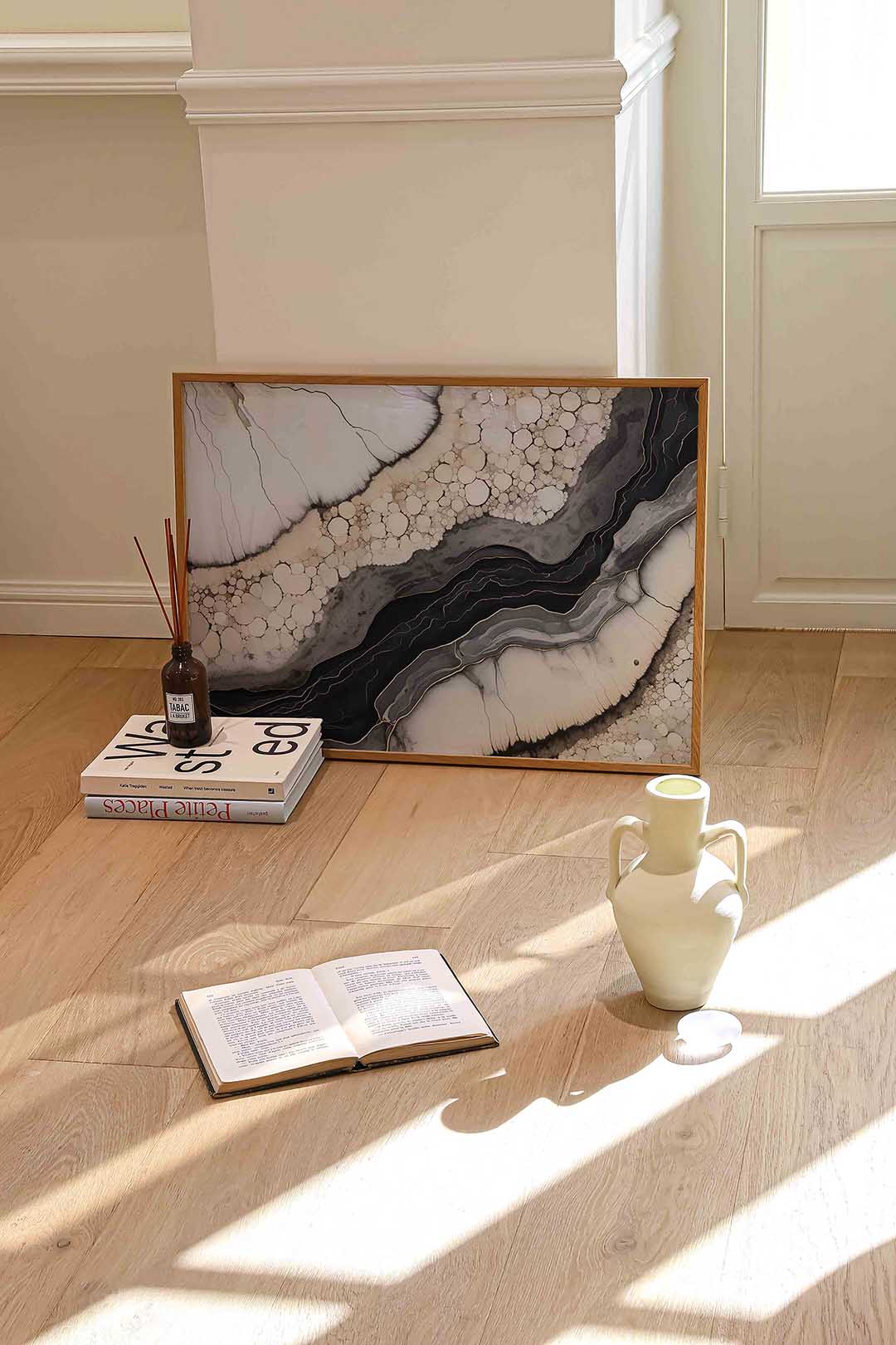 Abstracte vormen – liggende abstracte wanddecoratie van WallArtistic