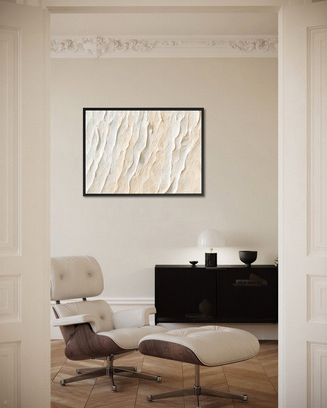Golvende textuur – liggende wanddecoratie