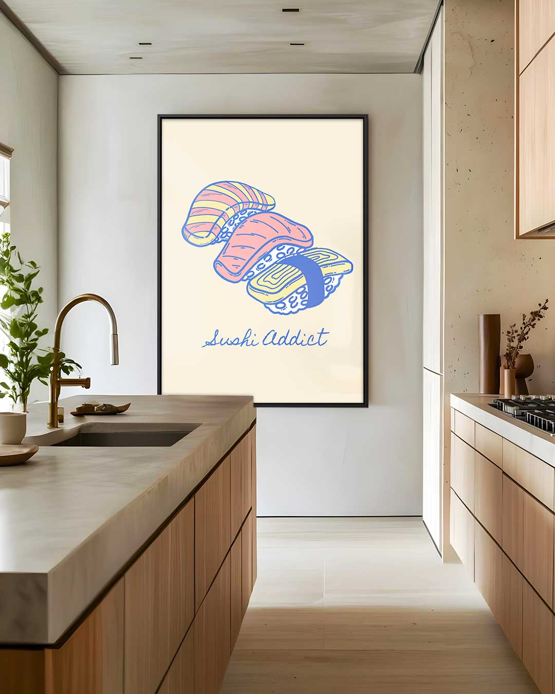Sushi Addict Illustratie – staand kunstwerk voor modern interieur