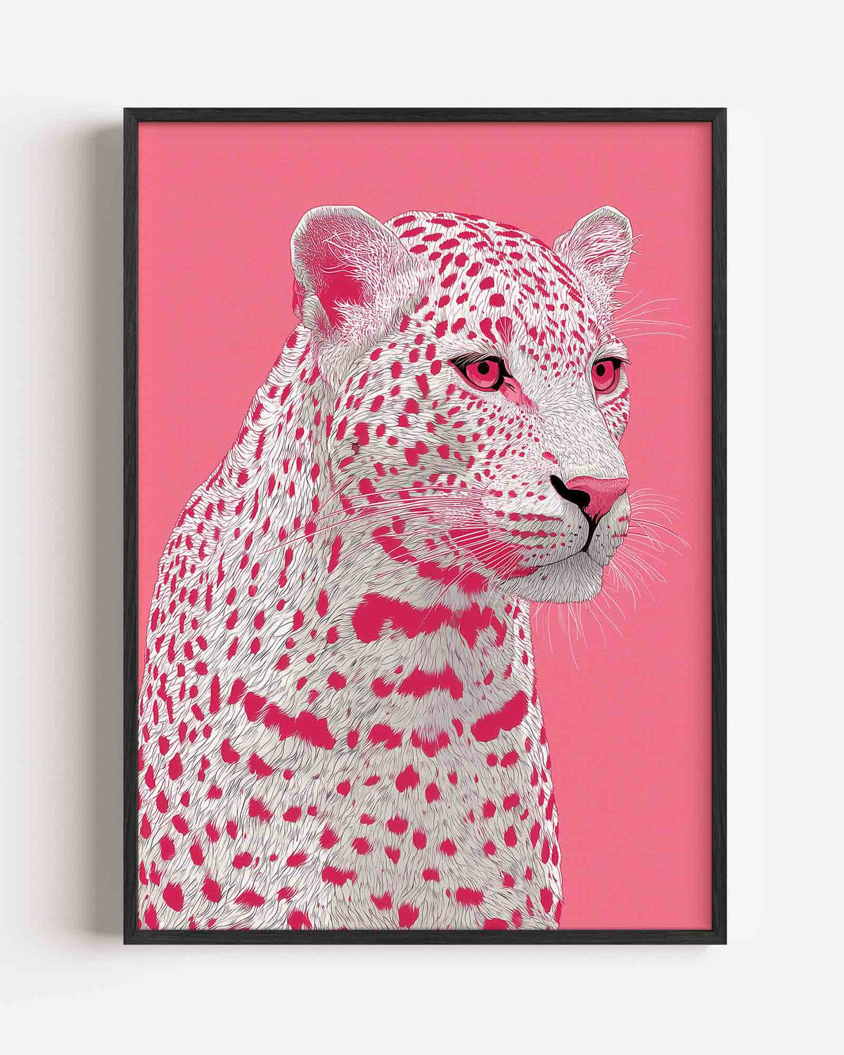 Roze luipaard – Pop Art portret poster als wanddecoratie