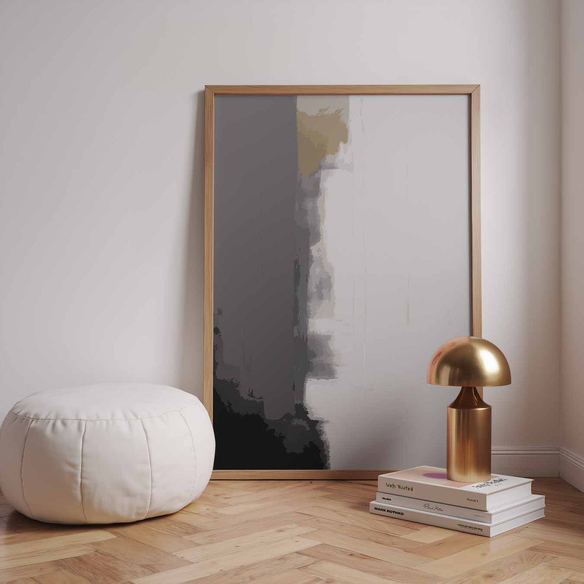 Mystieke Grijs Abstractie – staande kleurrijke abstracte wanddecoratie van WallArtistic