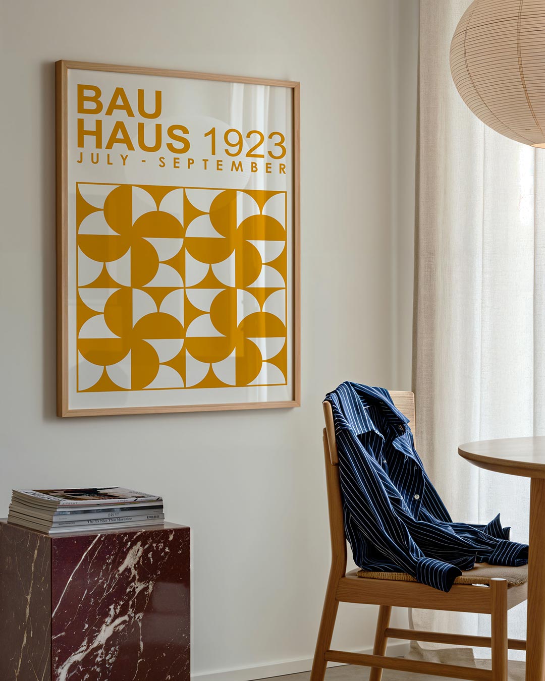Vormritme en kleur – geometrische poster in Bauhaus-stijl van WallArtistic