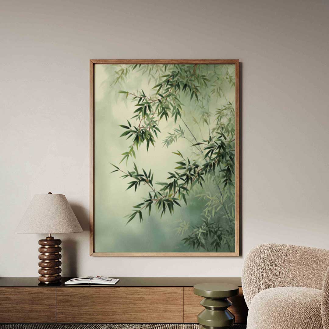 Bamboe bladeren – tropische jungle poster in staand formaat