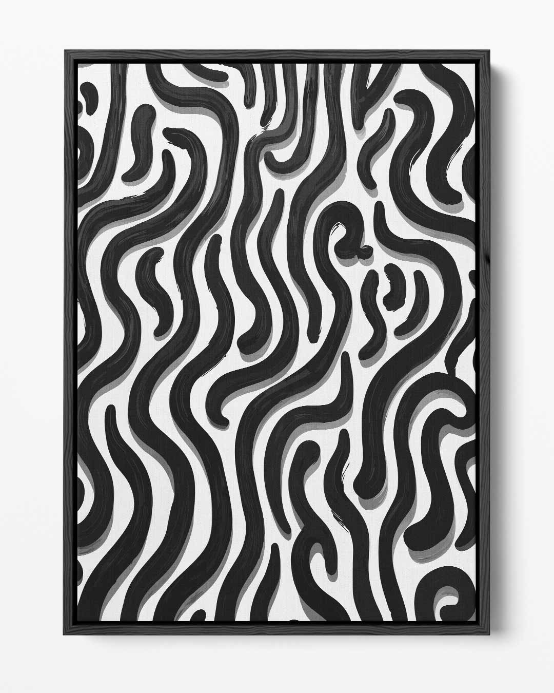 Golvende Zebra-Lijnen – portret kunstwerk als wanddecoratie