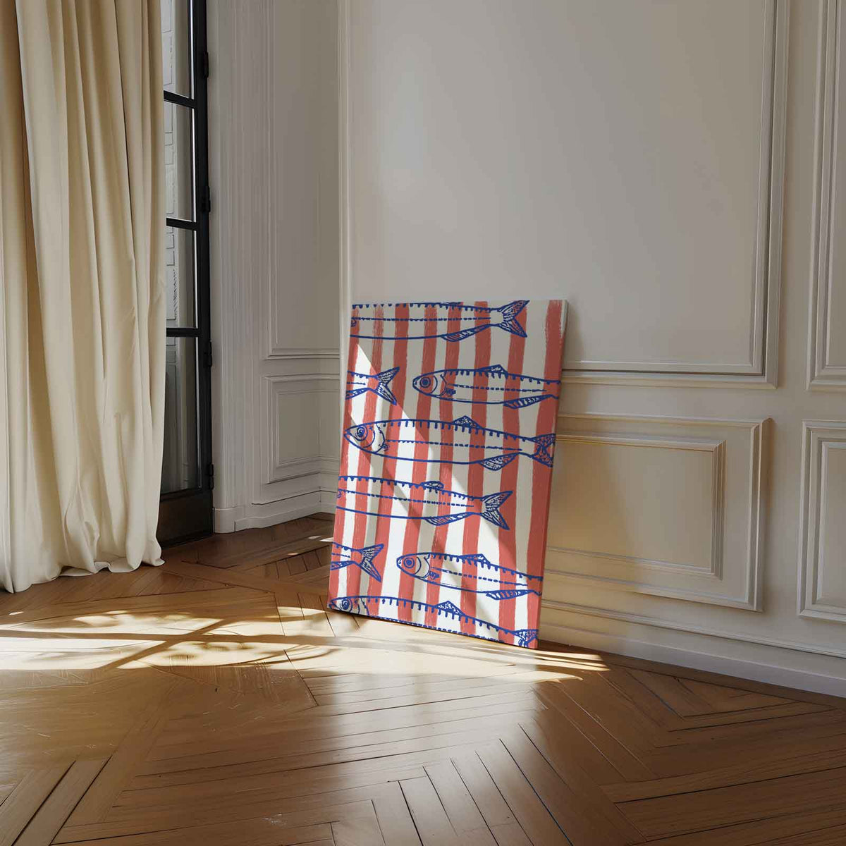 Vrolijke Vissenstrepen – dibond kunstwerk als wanddecoratie