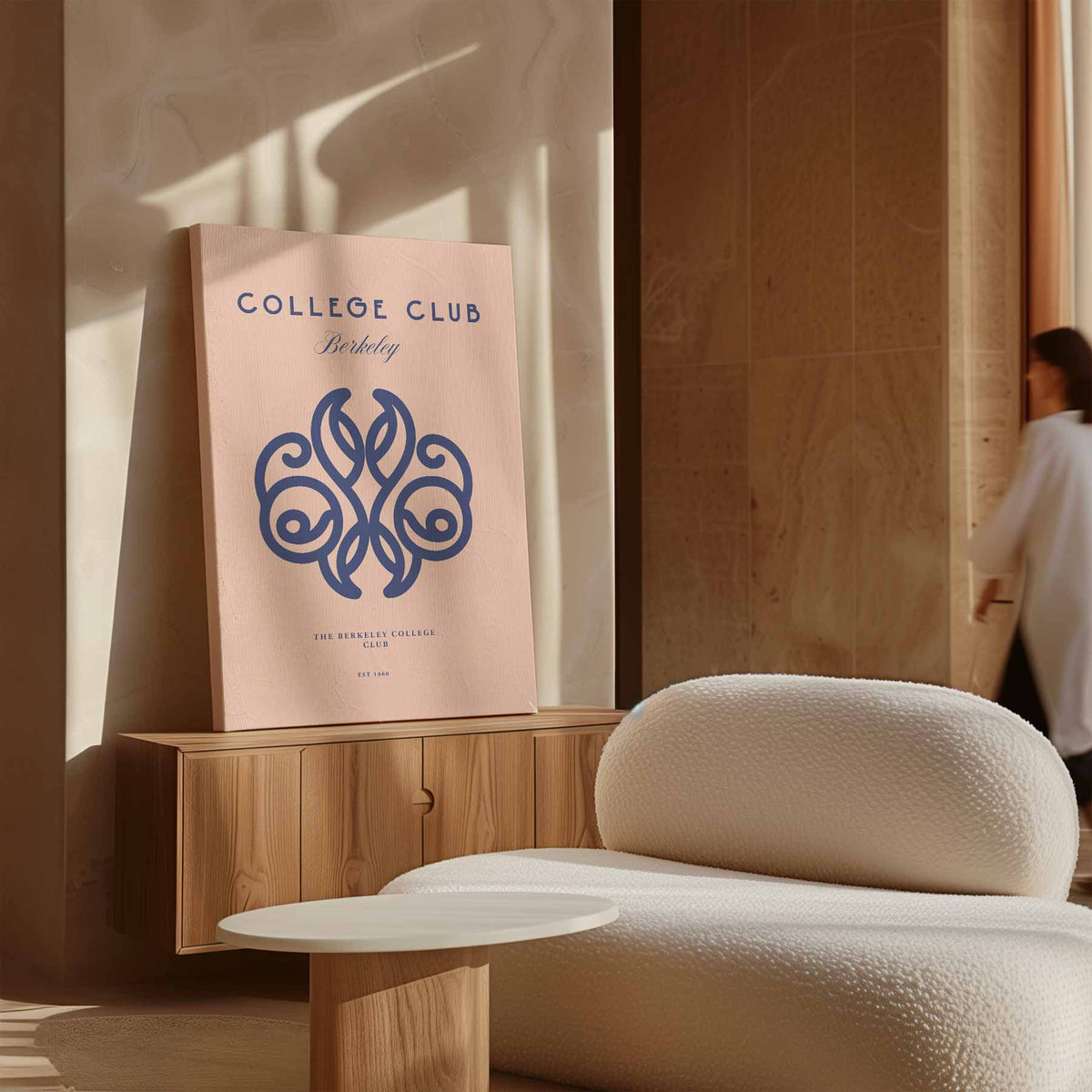 Elegant College Club Ontwerp – dibond wanddecoratie in staand formaat