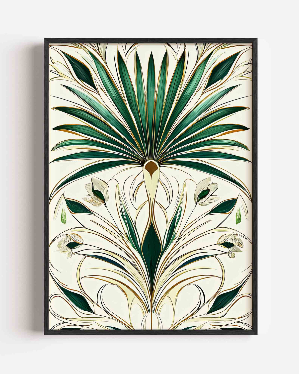 Groene bladeren – hedendaagse illustratie portret poster als wanddecoratie