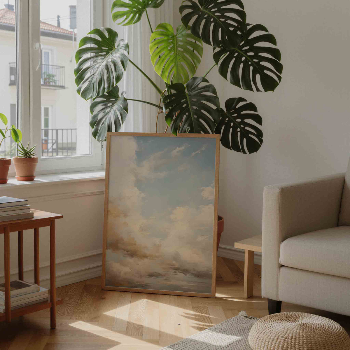 Lucht en wolken – staande botanische wanddecoratie van WallArtistic