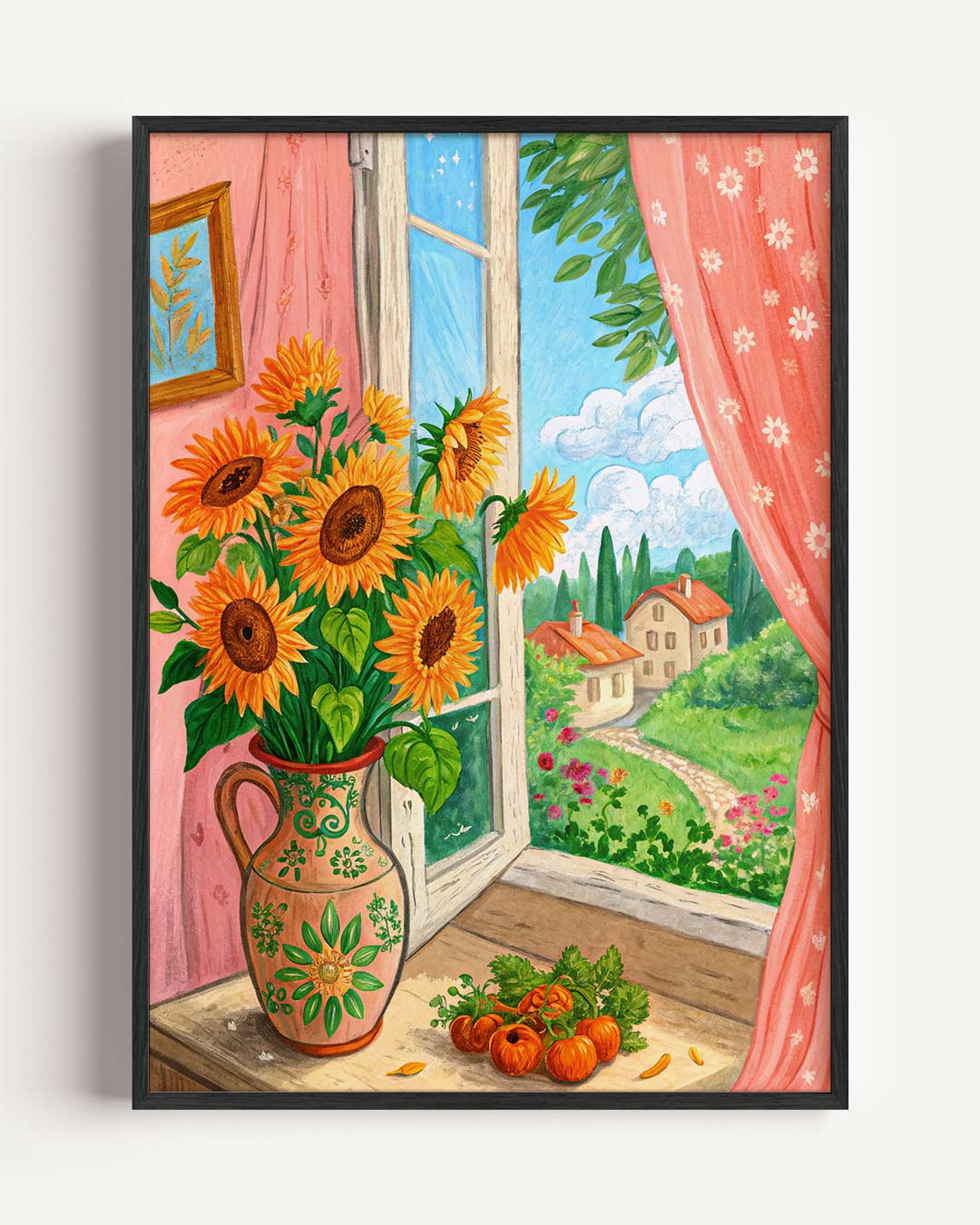 Zon, Bloemen & Zomer – bloemen portret poster als wanddecoratie