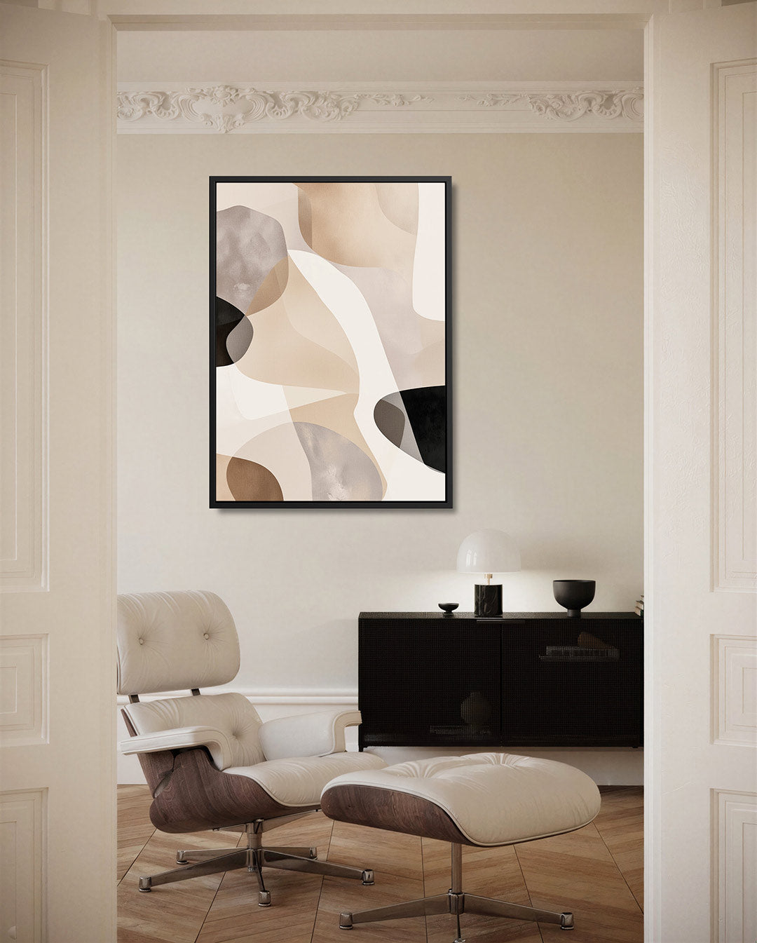 Organische vormen compositie – moderne staande wandkunst