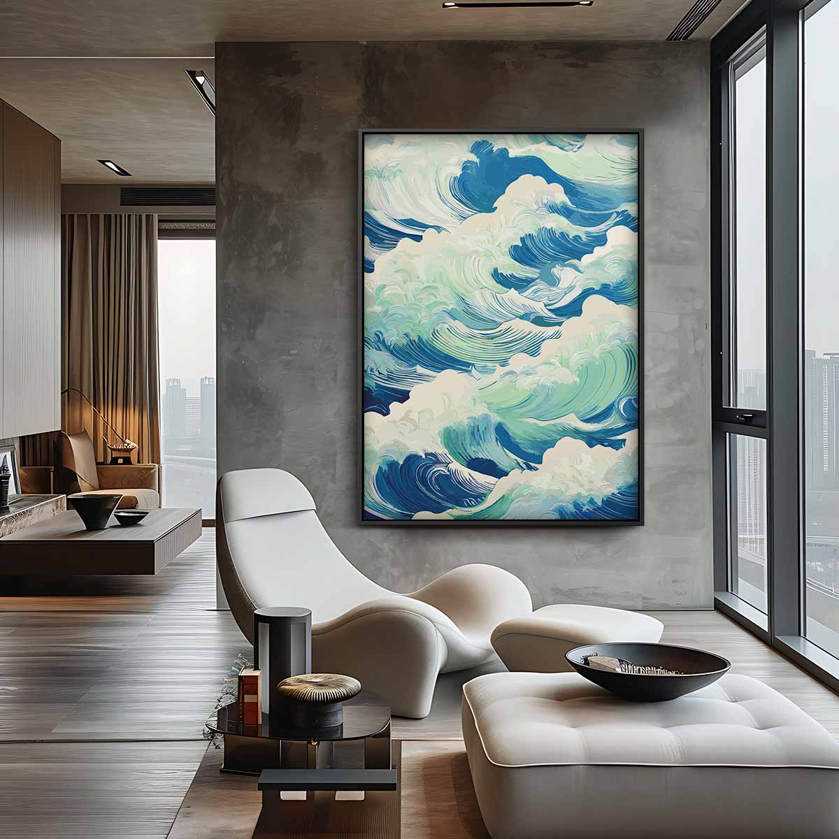 Golvende Harmonie – canvas wanddecoratie in portret formaat