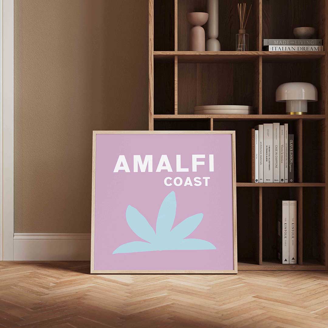 Amalfi coast – vierkante wanddecoratie met kleur en vorm van WallArtistic