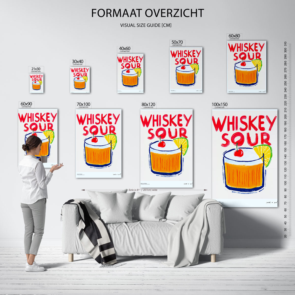 Whiskey sour – staande muurposter met Pop Art uitstraling