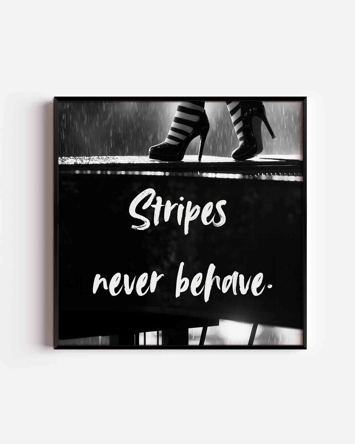 Strepen en hakken – Pop Art vierkante poster als wanddecoratie