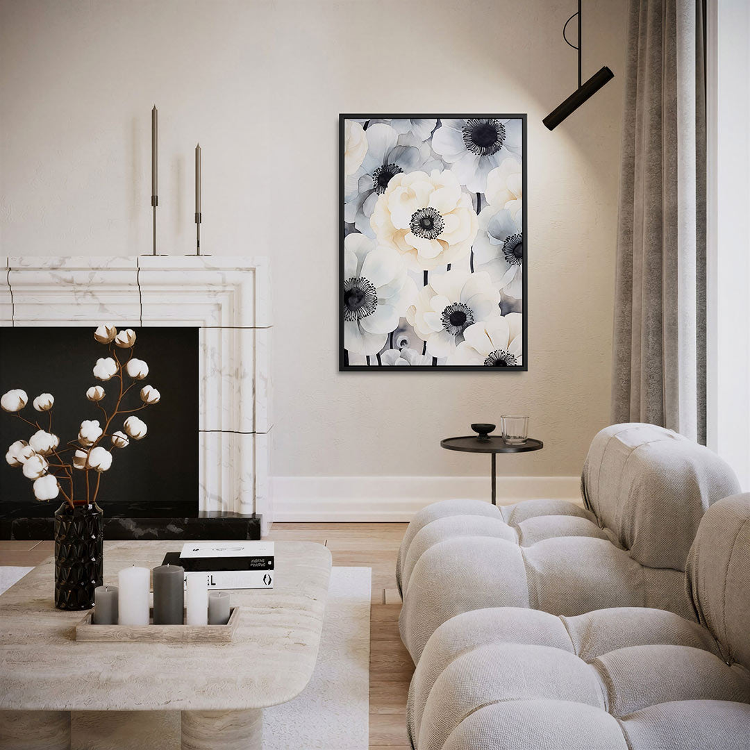 Bloemen in zachte tinten – staand wanddecoratie kunstwerk