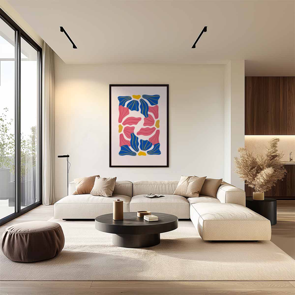 Vrolijk Bloemenmozaïek – staand kunstwerk voor modern interieur