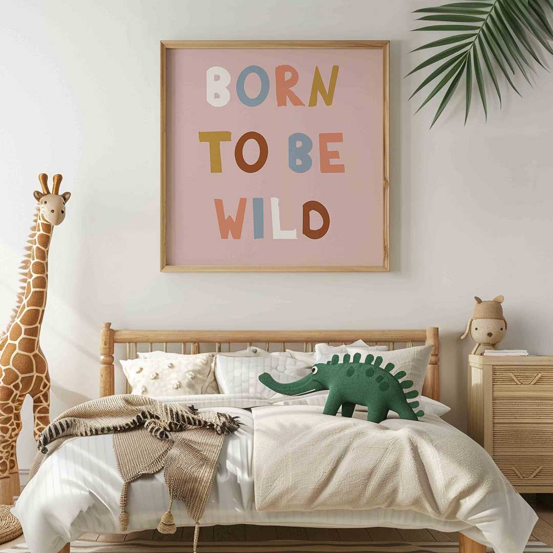 Born to be wild – vierkante kinderkamer wanddecoratie van WallArtistic