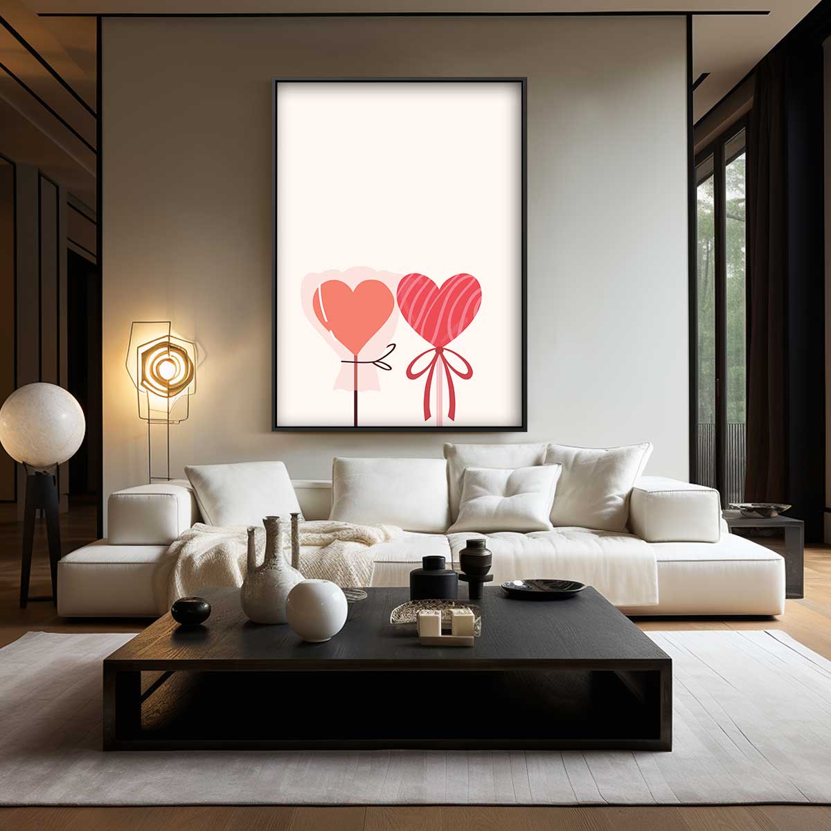 Hart Lollie Illustratie – modern portret kunstwerk van WallArtistic
