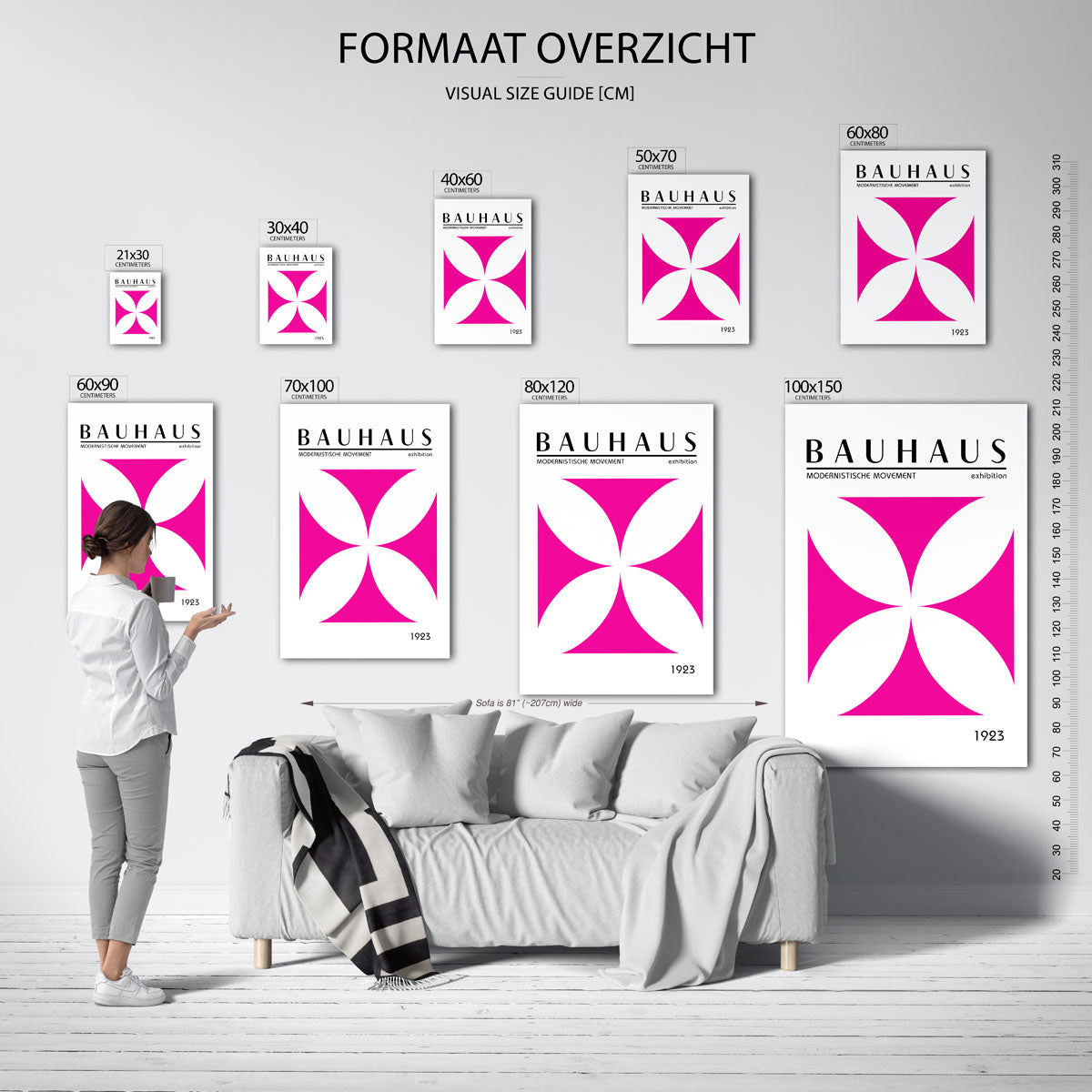 Vorm en kleur – geometrische poster in Bauhaus-stijl van WallArtistic