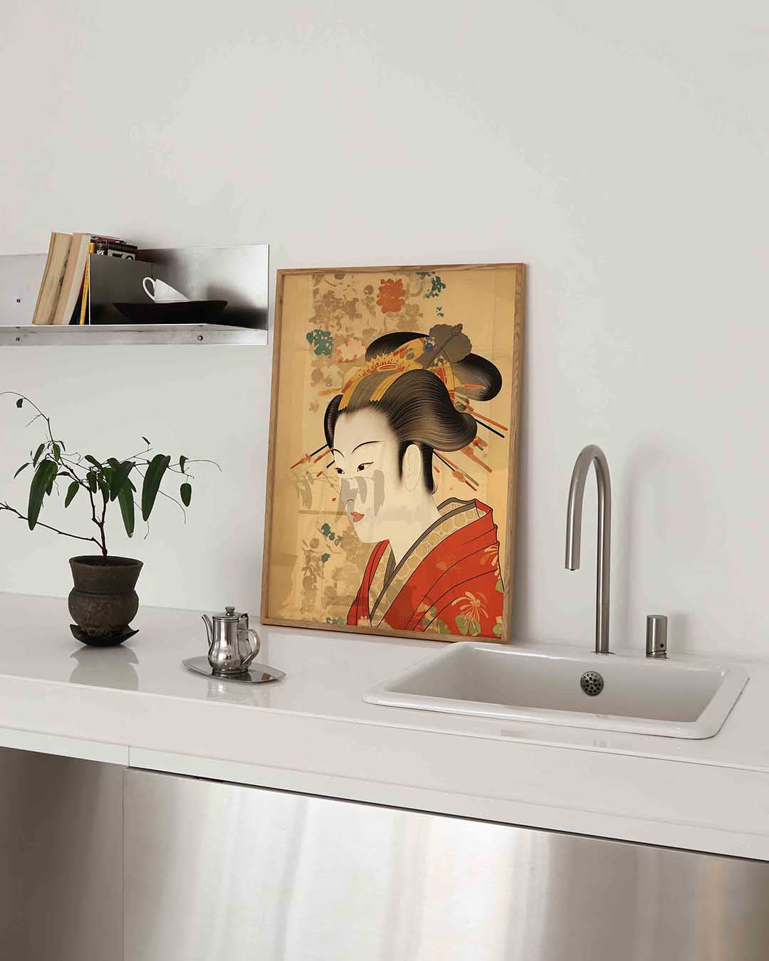Japanse vrouw in kimono – Aziatische poster in staand formaat