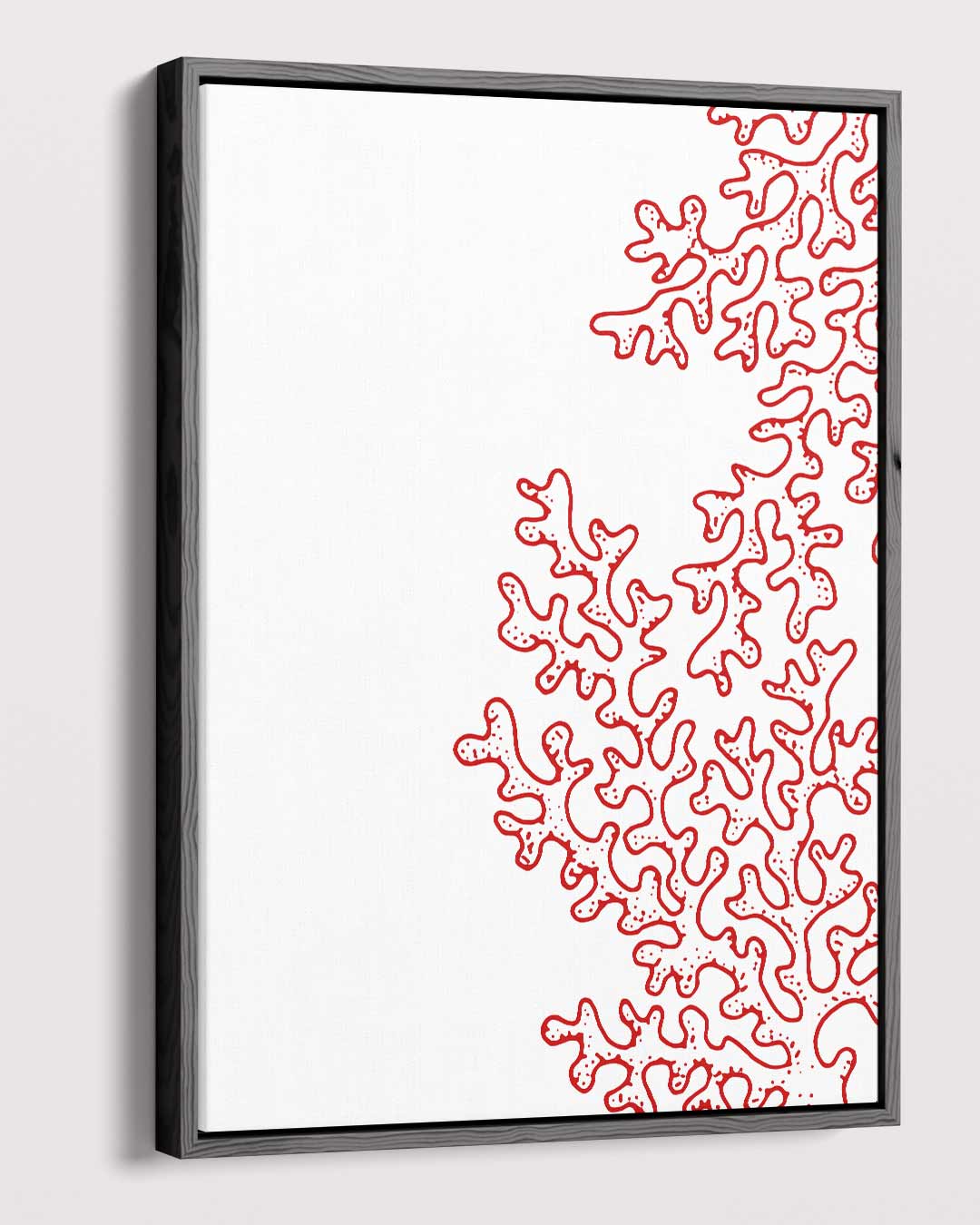 Rode Koraalpatroon – canvas kunstwerk als wanddecoratie