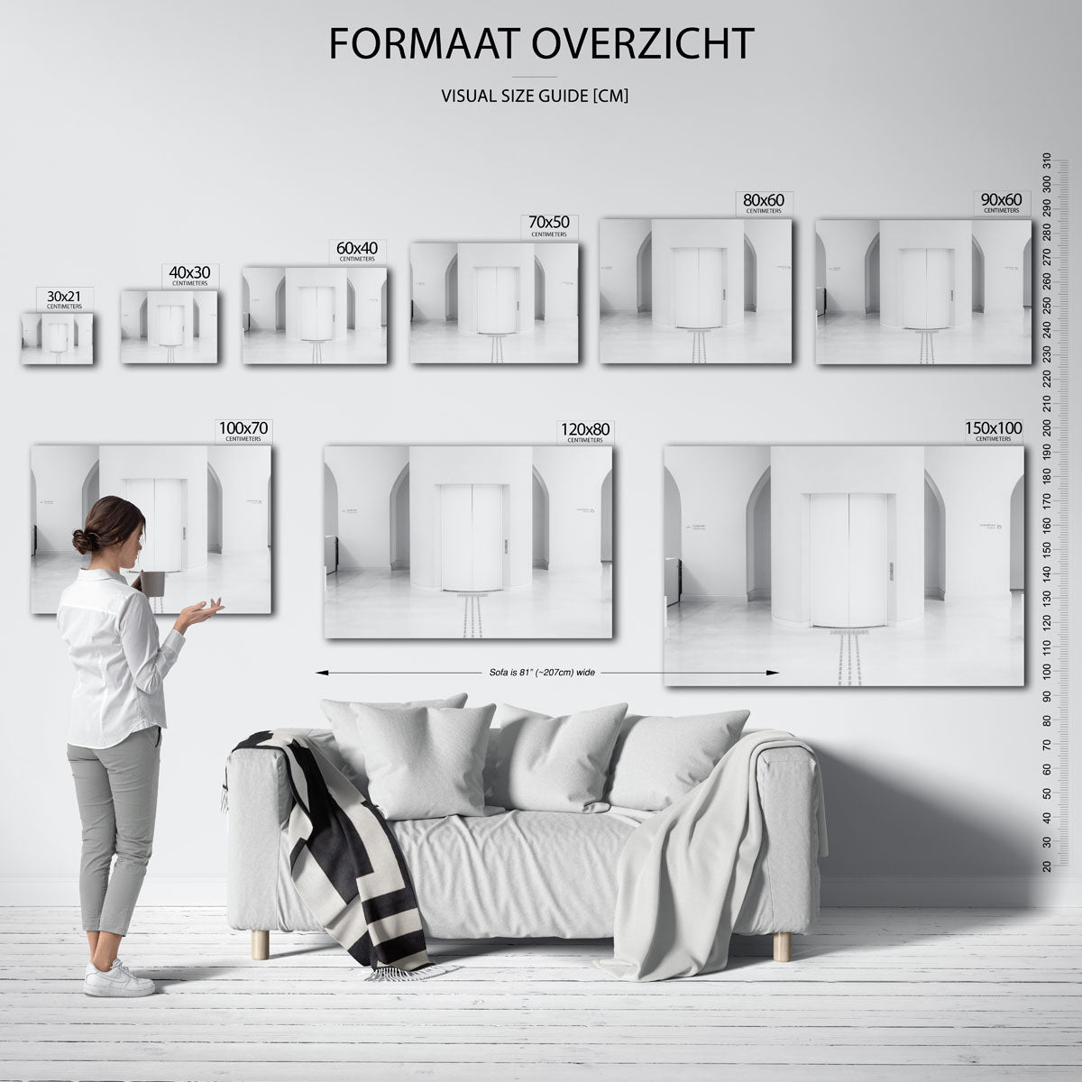 Architectuur poster – sfeerbeeld – deze poster toont een symmetrische compositie met strakke lijnen en zachte rondingen. De
