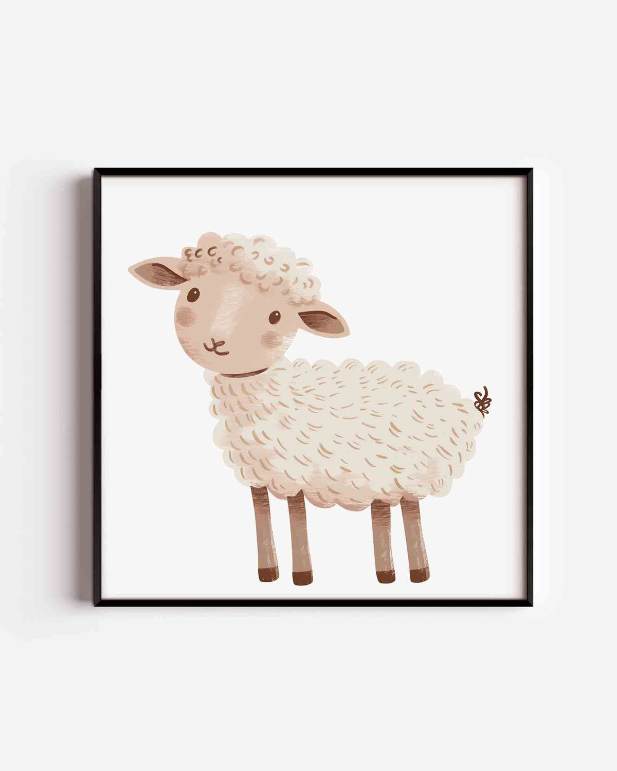 Schattig schaap – vierkante kinderposter als wanddecoratie