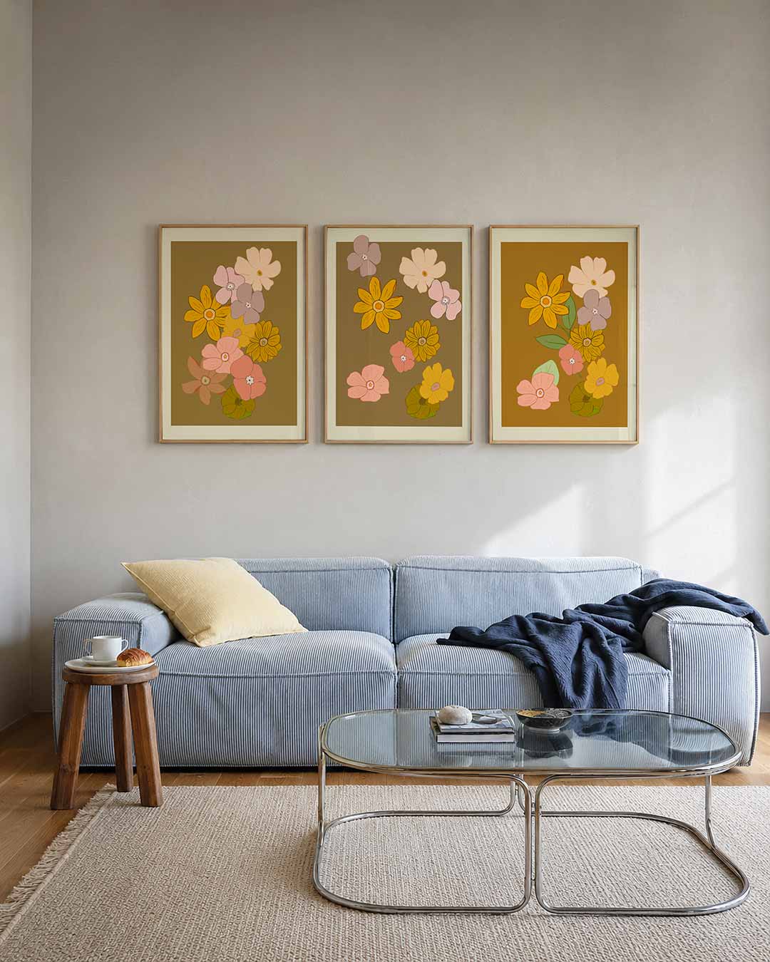 Bloemenpracht posterset – tweede productweergave – deze posterset toont een speelse verzameling van bloemen in