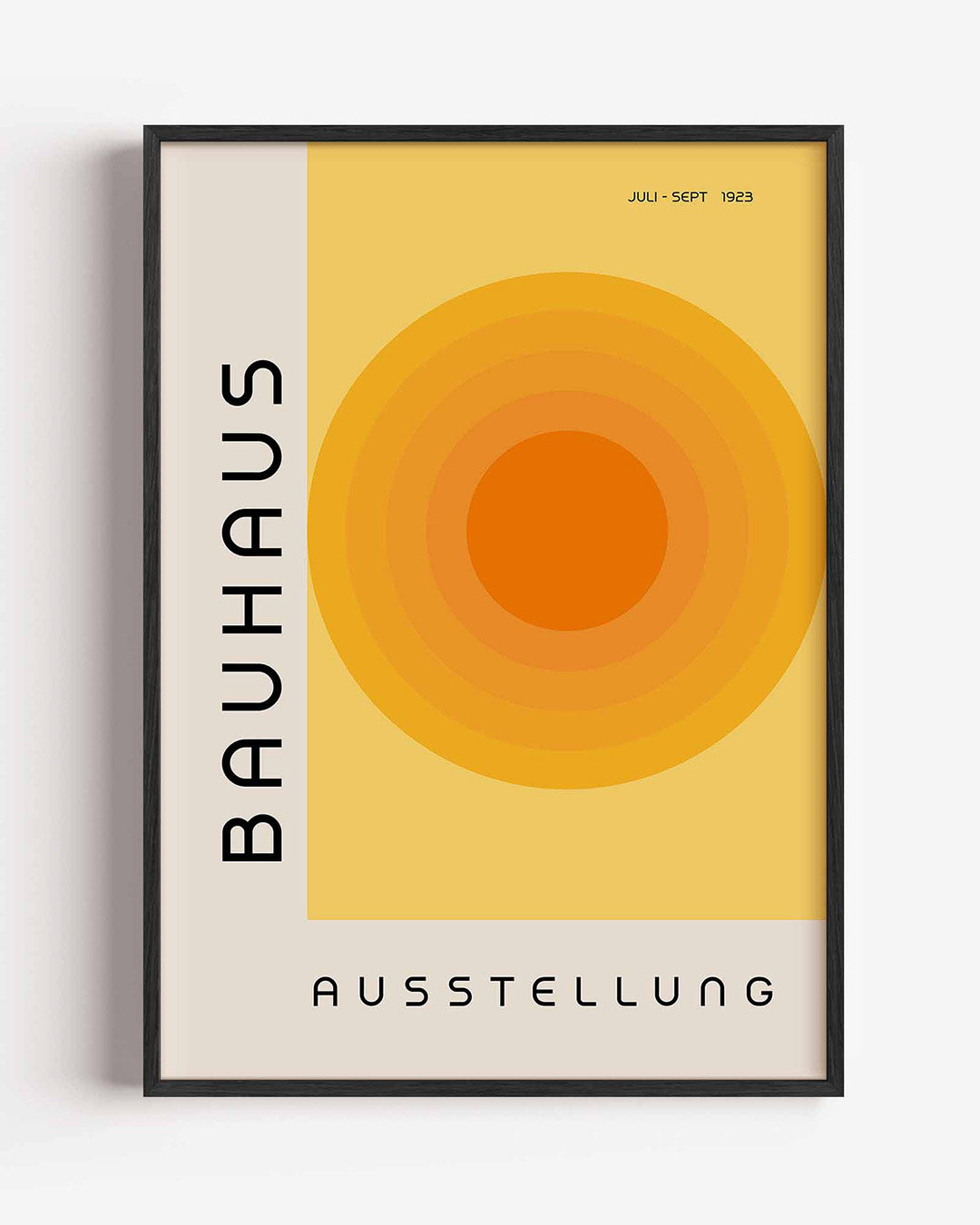 Cirkelvormen en tekst – staande Bauhaus poster als wanddecoratie