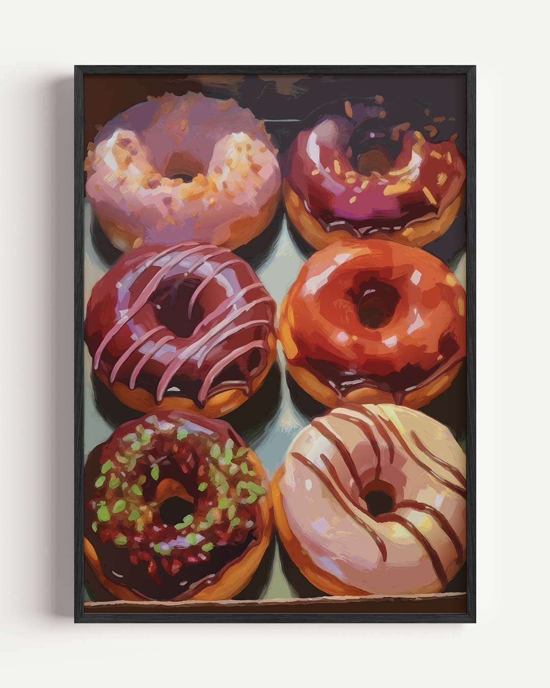 Kleurrijke Donut – keuken portret poster als wanddecoratie