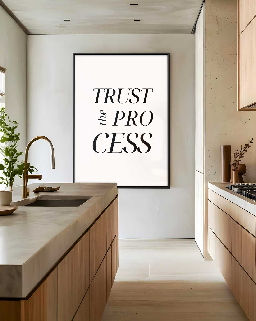 Vertrouw op het Proces Poster – staande wandkunst voor woonkamer of interieur
