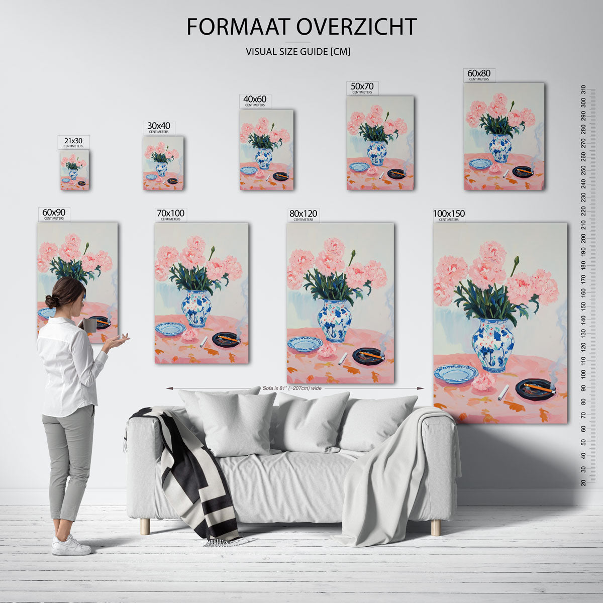 Bloemen in vaas – staande muurposter voor een modern interieur