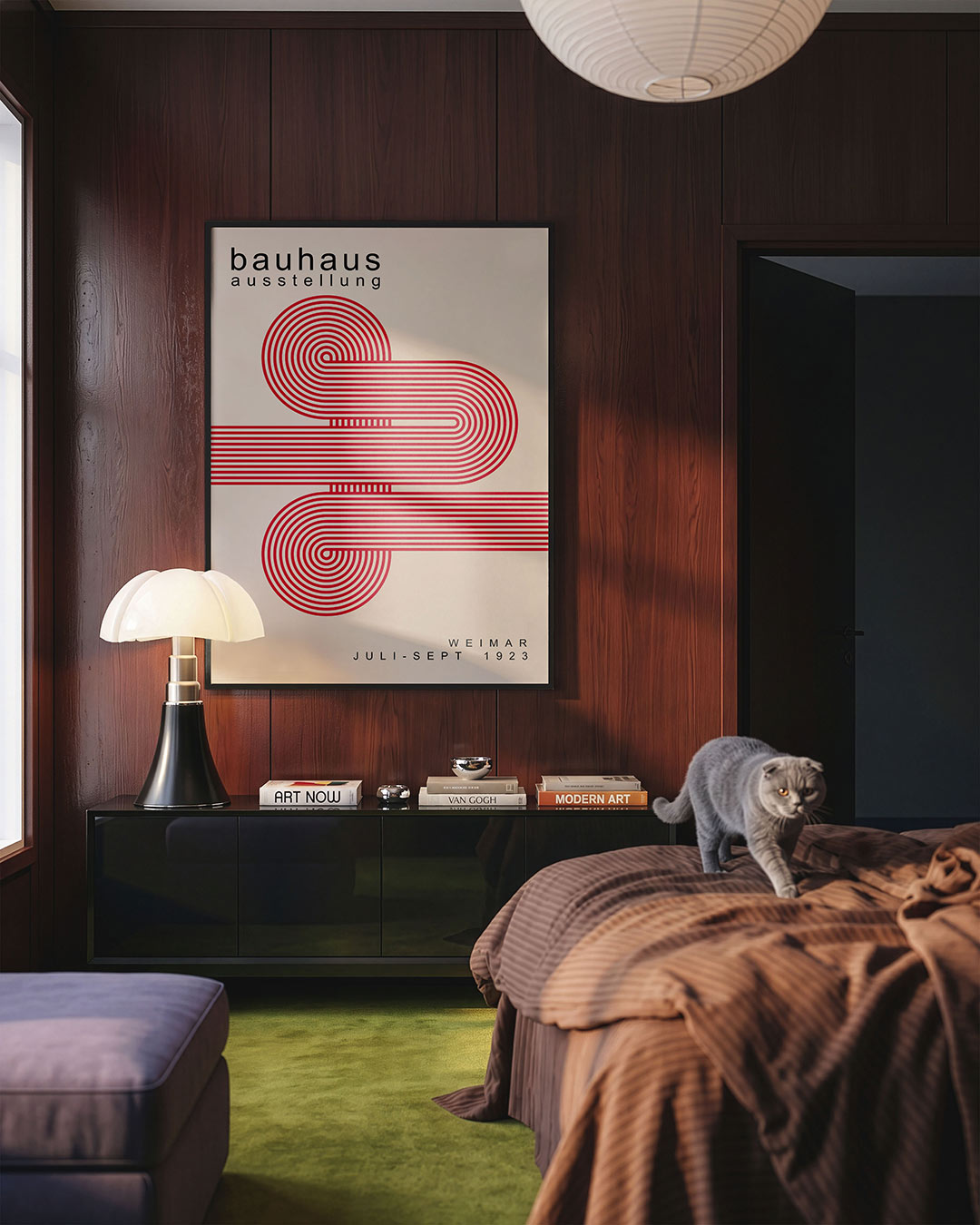 Lijnen en vormen – geometrische Bauhaus poster in staand formaat