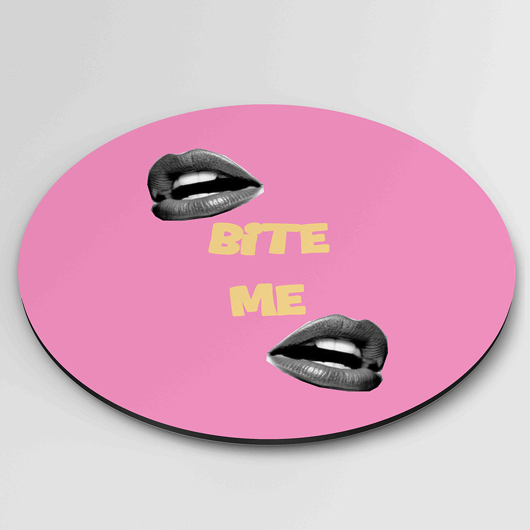 Bite me – Pop Art wandkunst als moderne muurcirkel