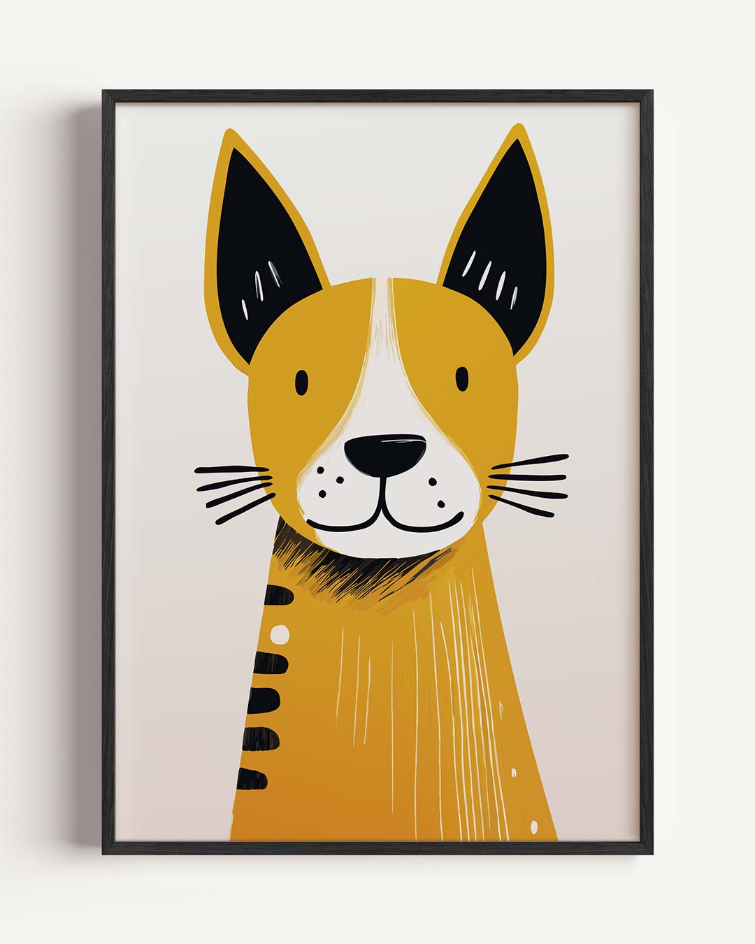 Schattige Cartoon Hond – kids portret poster als wanddecoratie