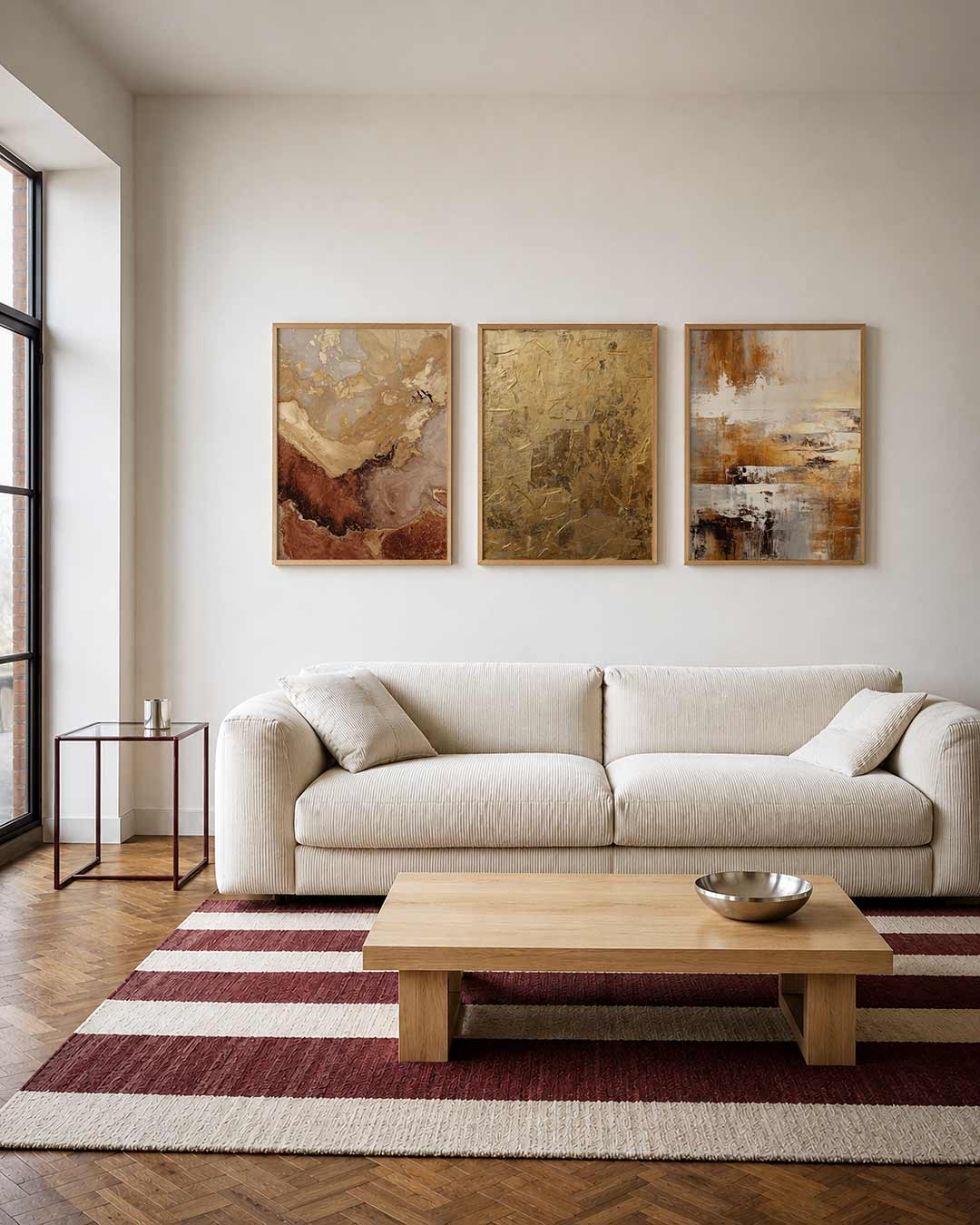 Aardse kleurvlakken driedelige posterset – deze posterset in drie delen toont een vloeiende mix van