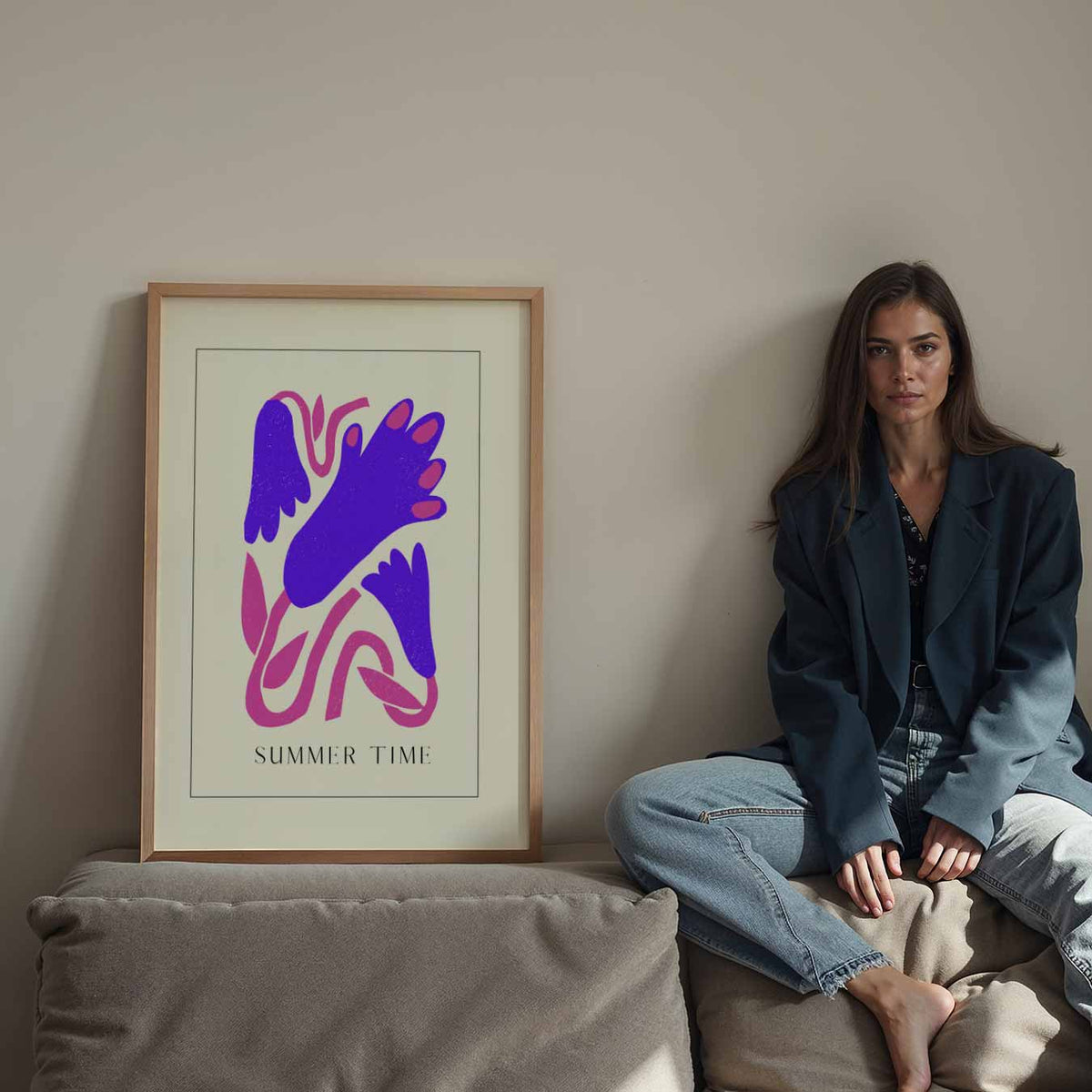 Vrolijke Zomertijd – Streetart wandkunst als portret poster
