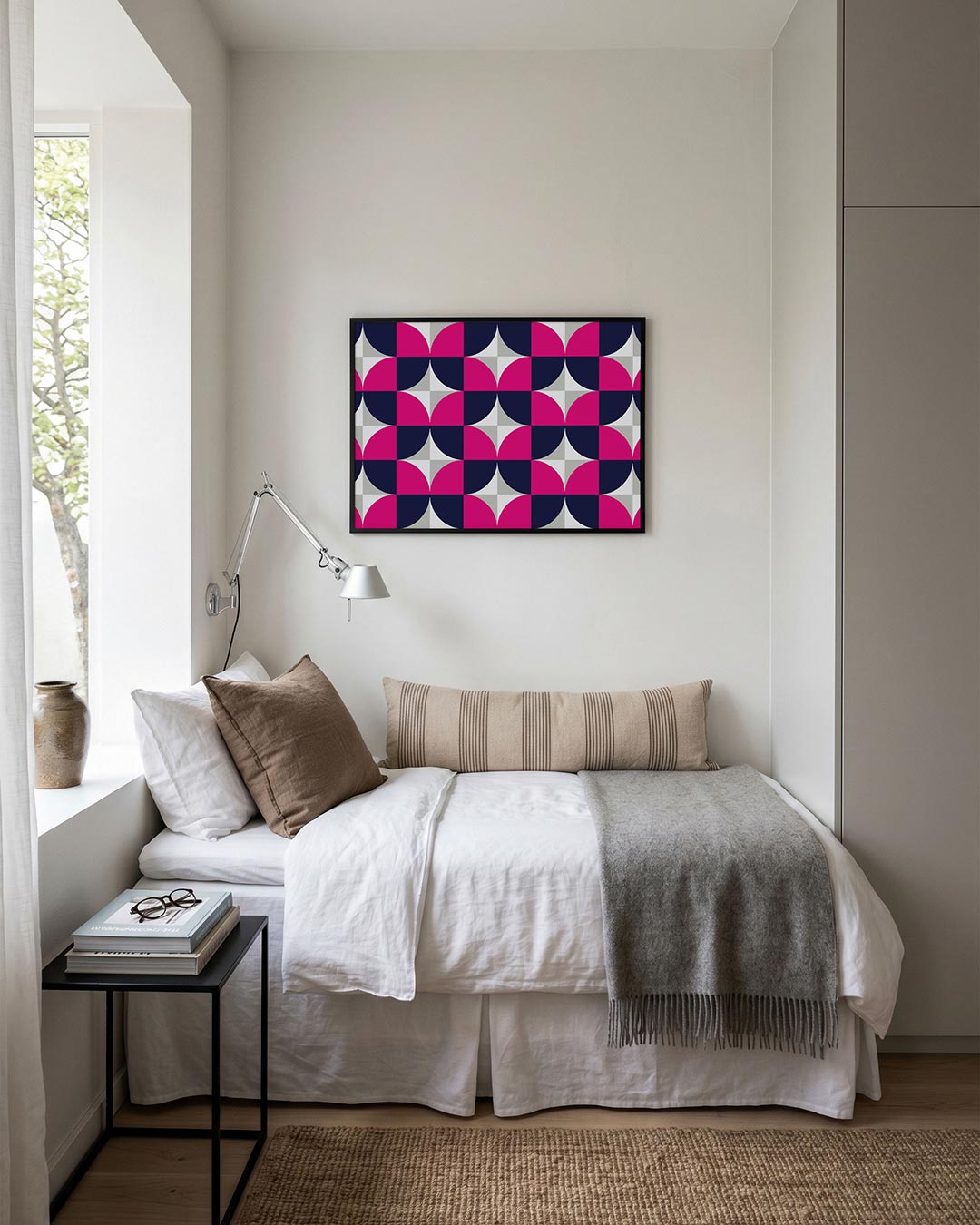 Vormritme en kleur – moderne Bauhaus wandkunst als poster